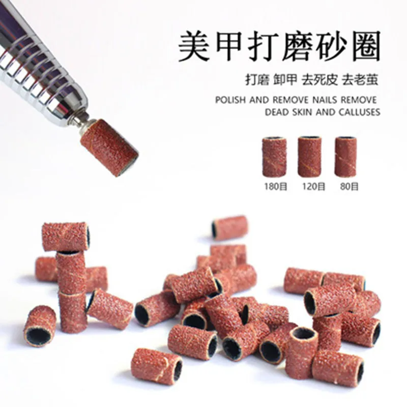 100pcsRoberra Sanding Bands 50&100/pcs JAPAN Pedicure Manicure Foot Care Tools 80# 120# 180# Nail Drill Bit Acesorios Para Uñas