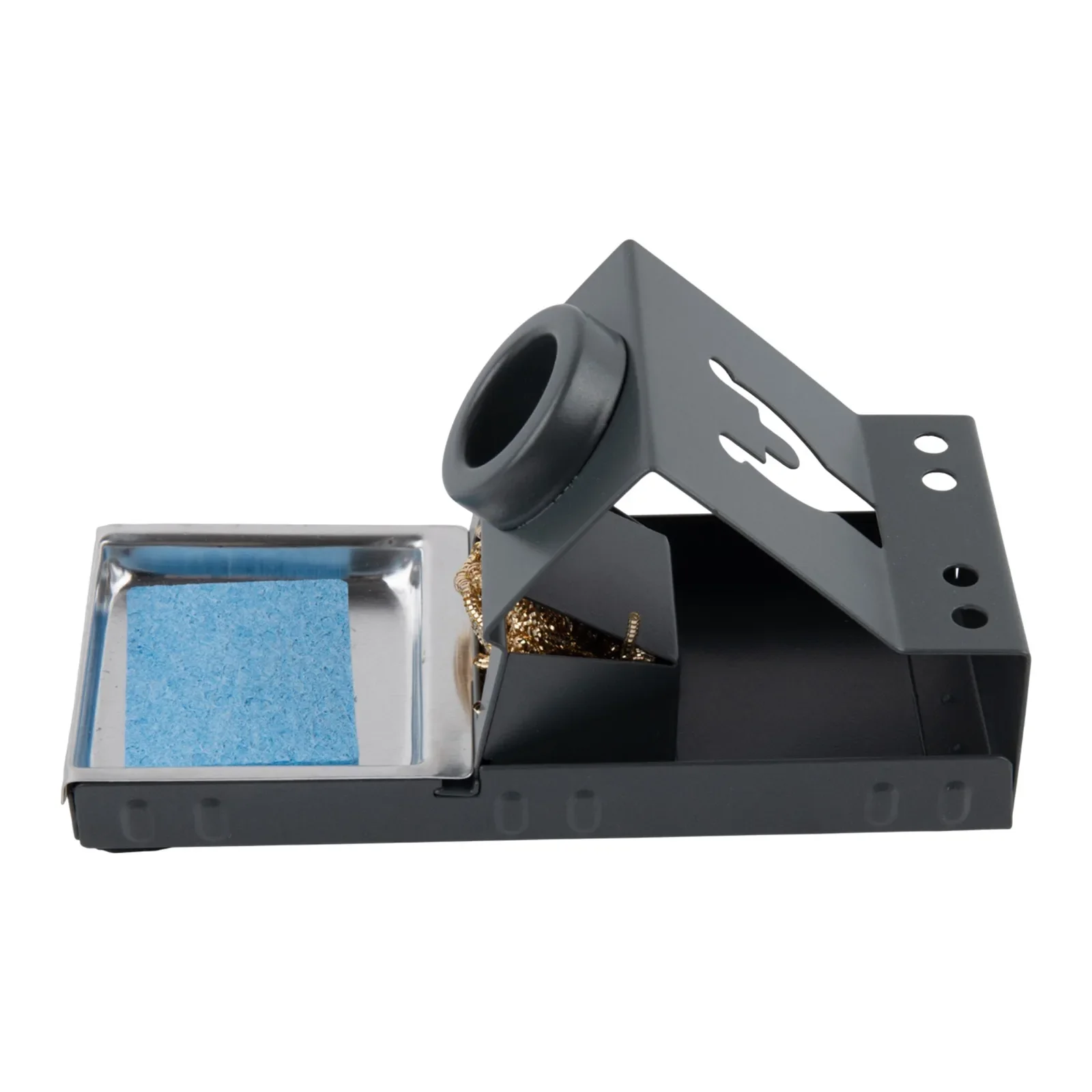 Heat Resistant Soldering Iron Stand with Secure Base Equipped with a Cleaning Sponge and Brass Wool for Safe Storage