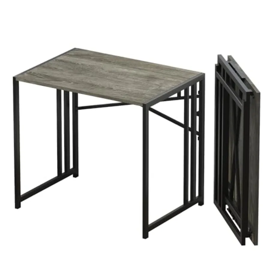 

Small Folding Desk for Writing Gaming Computer Camping Use in Small Spaces No Assembly Required Compact Home Office Desk in Bro