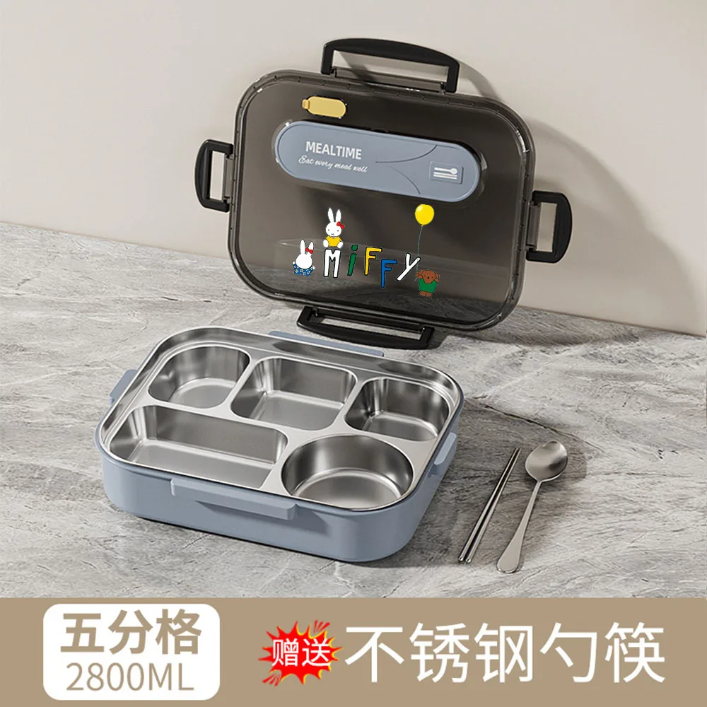 ميفي 5 مقصورة بينتو مجموعة صناديق 2800 مللي حاوية طعام من الفولاذ المقاوم للصدأ مع حقيبة معزولة وعاء الحساء أدوات المائدة للمكتب والمدرسة #2
