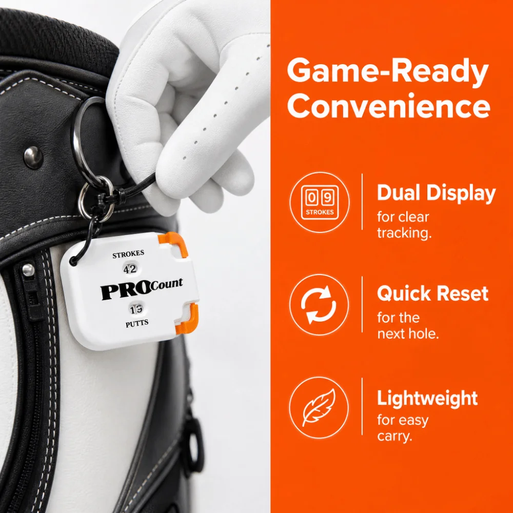 1/2pcs 2 Digit Display Golf Stroke Counter 1-99 Counting Dial Reset Putt Tally Counter Elastic Lanyard Color Options