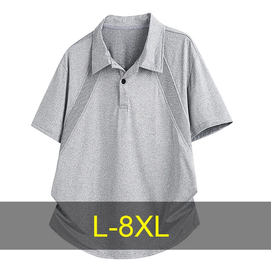

8XL Plus Size Polo Shirts Men Summer Short Sleeve Polo Shirt Fashion Casual Tops Male Big Size 8XL