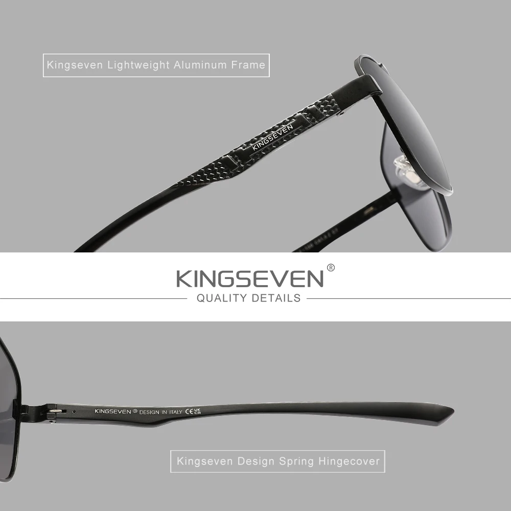 KINGSEVEN New Aluminum Brand New Polarized Sunglasses Men Fashion Sun Glasses Travel Driving Male Eyewear Oculos N7188