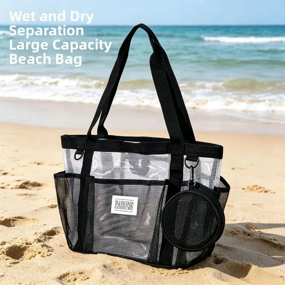 

Durable Large Capacity Mesh Swim Bag Lightweight Quick Dry Beach Storage Bag Portable Breathable Shower Tote Bag Swimming