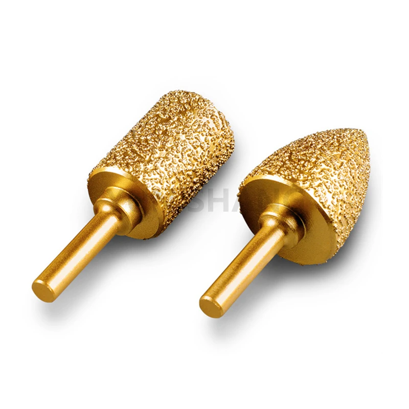 Cabeça de moagem de diamante afiar cabeça de moagem interna mão broca elétrica metal pedra polimento brasagem moagem haste Ferramenta Cnc de Metal Duro Haste de 1/4" Cortador Rotativo Arquivos Gravação 6/8/10/13/15/18
