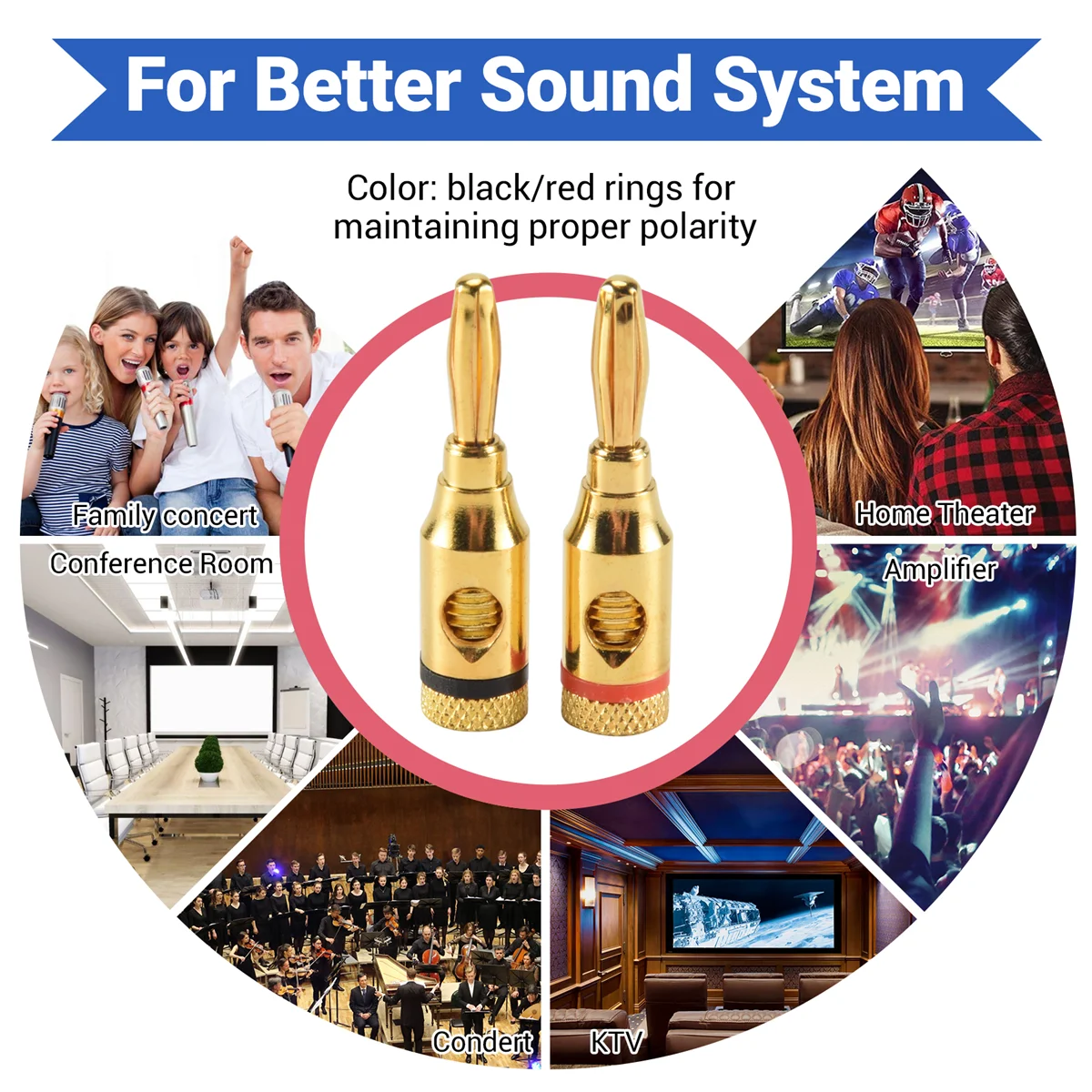 T82C رائجة البيع 7 أزواج، سدادات الموز المسمار المفتوحة لكابل مكبر الصوت