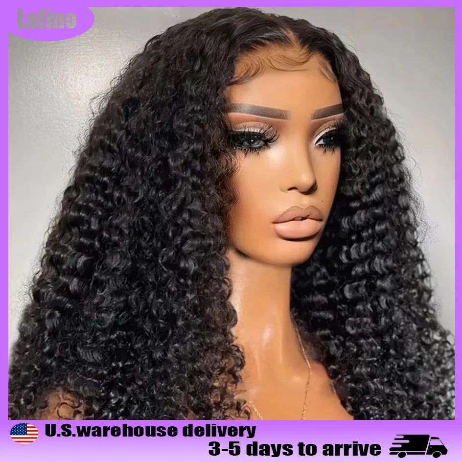 Lafino BOB วิกผม CURLY Deep WAVE วิกผมลูกไม้ด้านหน้า 13x6 Water WAVE วิกผมผมมนุษย์วิกผมสั้น 4x4 ปิดวิกผม 5x5 HD ลูกไม้บราซิล