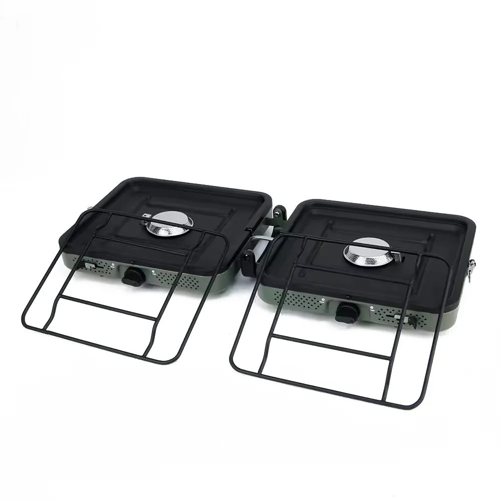 Popular Foldable 2 Burner Gas Stove Outdoor Portable Camping Cookware Small BBQ Grill Gas Cooker