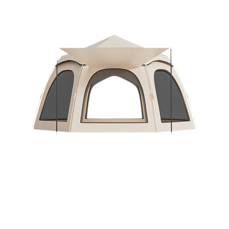 

Tent outdoor camping beach portable folding automatic quick opening hexagonal tent camping rainproof and sun protection