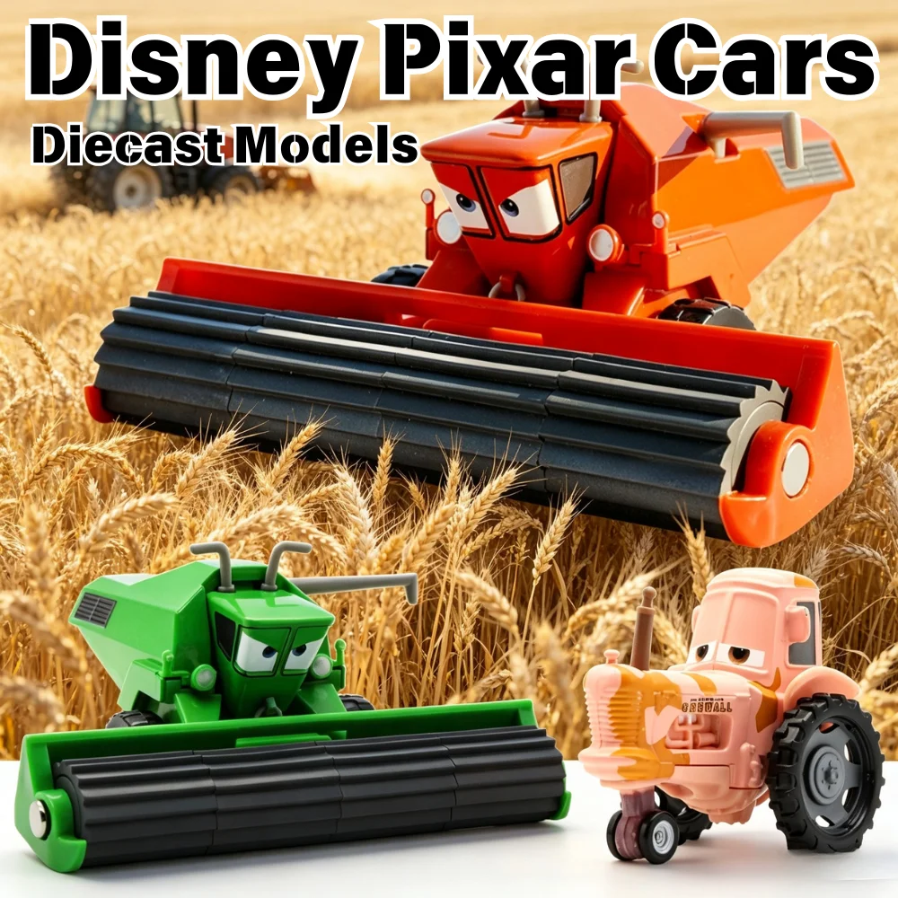 NEW Pixar Cars 1:1 Replica Lightning McQueen Frank Harvester Tractor 1：55 Metal Model Racing Car Toys Festival Gifts