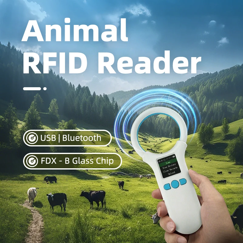 134.2KHz 125kHz Animal RFID Reader - Pet Cat Dog Microchip Scanner FDX-B Glass Chip Support USB/Bluetooth/2.4G Animal Tag Reader