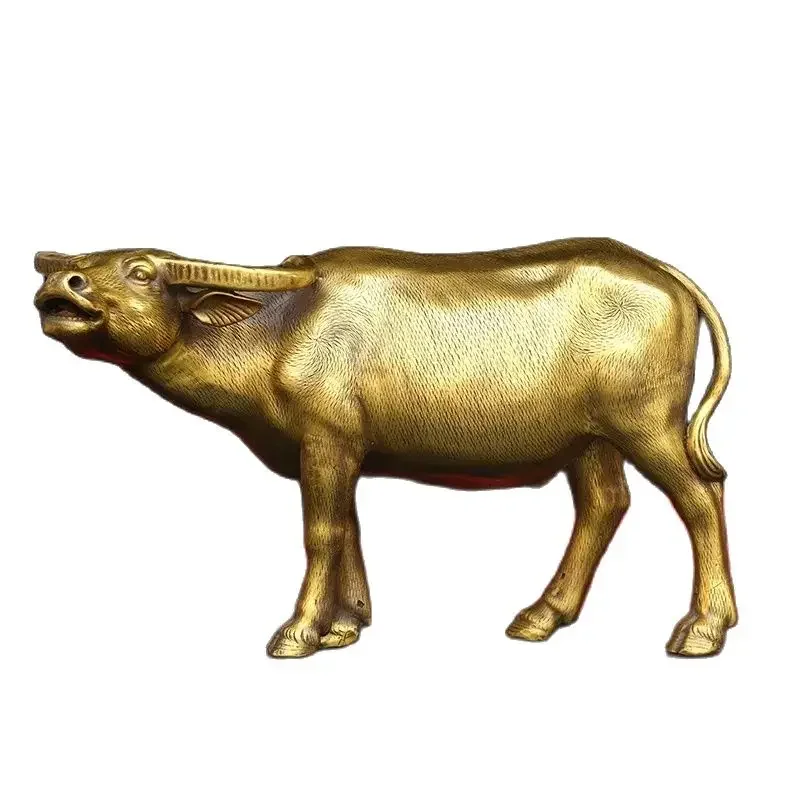 Brass Water Buffalo, Copper Bull Ornament, Zodiac Ox, Ox Spirit Soaring into the Sky, Home and Office Decoration Crafts