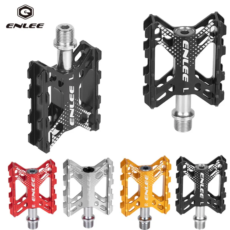 

ENLEE Aluminum Alloy Bearing Pedals, Universal Non-Slip Cycling Pedals for Mountain Road Folding Bikes
