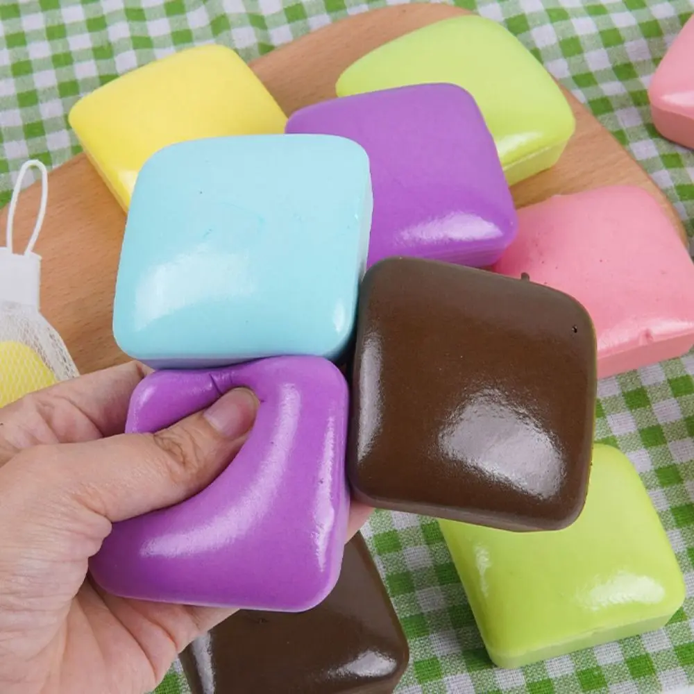 Square Simulation Bread Squeeze Toys Realistic 6cm Bread Squishy Toy Super Soft Comfortable Toast Pinch Toy Home Decoration