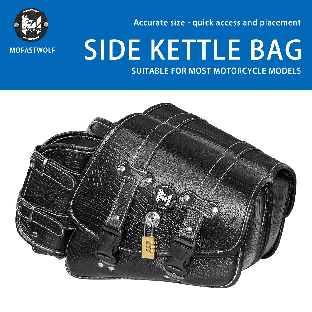Retro motorcycle side bag hanging charter car splash proof tool kit tail bag knight bag with password lock water bottle bag