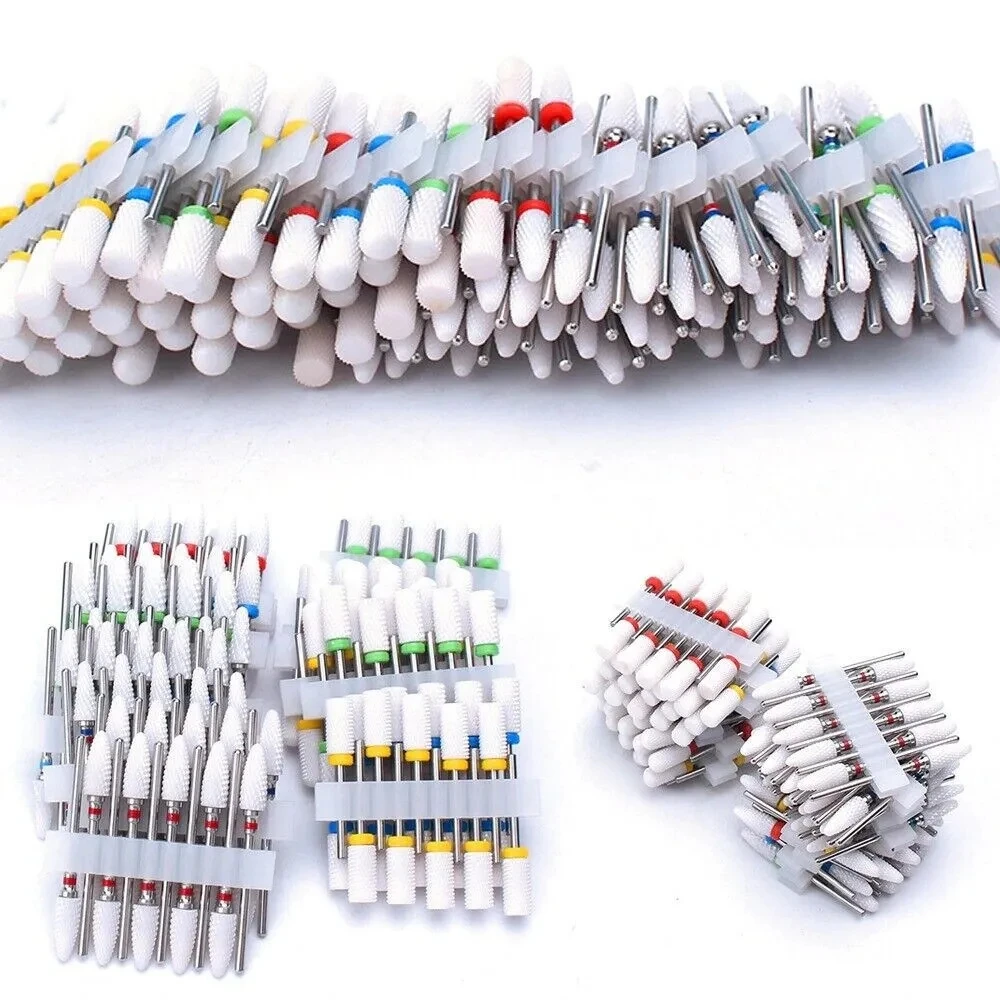 10Pcs Nail Drill Bits Set Electric File Manicure Pedicure Nail Art Tools Ceramic