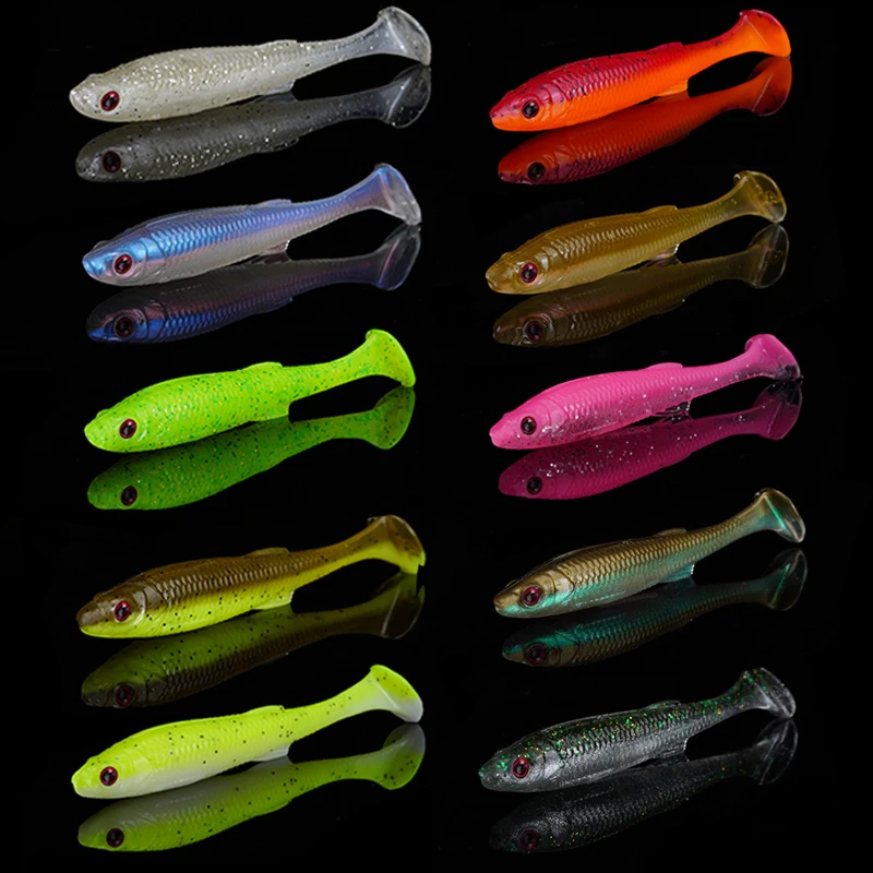 Pesca-Iscas de pesca flutuantes, iscas artificiais de silicone, Wobblers macios, Easy Shiner, 50mm, 63mm, 71mm