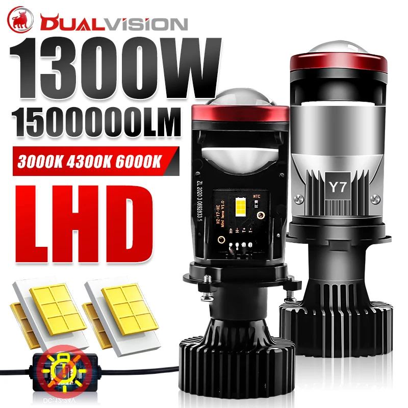 

Mini Projector Lens H4 LED Car Headlight Bulb 1300W 1500000LM 8580 CSP Chips High Beam Low Beam Turbo Lamp 3000K 4300K 6000K 12V
