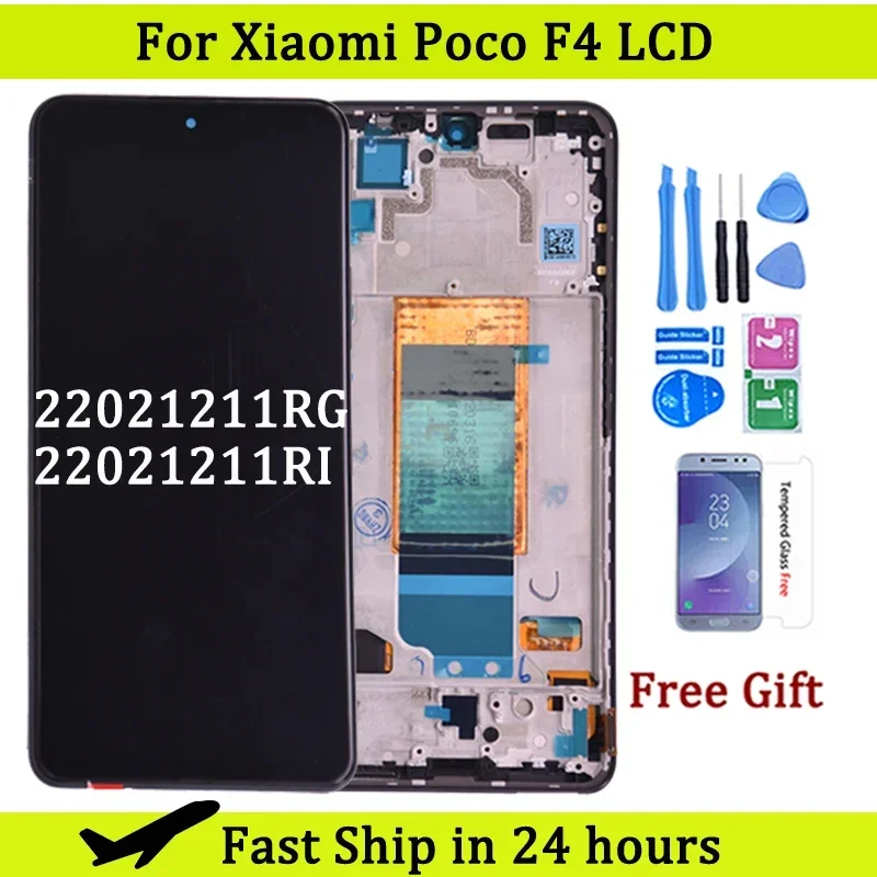 6.67\'\' OLED For Xiaomi Poco F4 LCD Display Touch Screen Digitizer Assembly Replacement For POCO F4 22021211RG, 22021211RI LCD