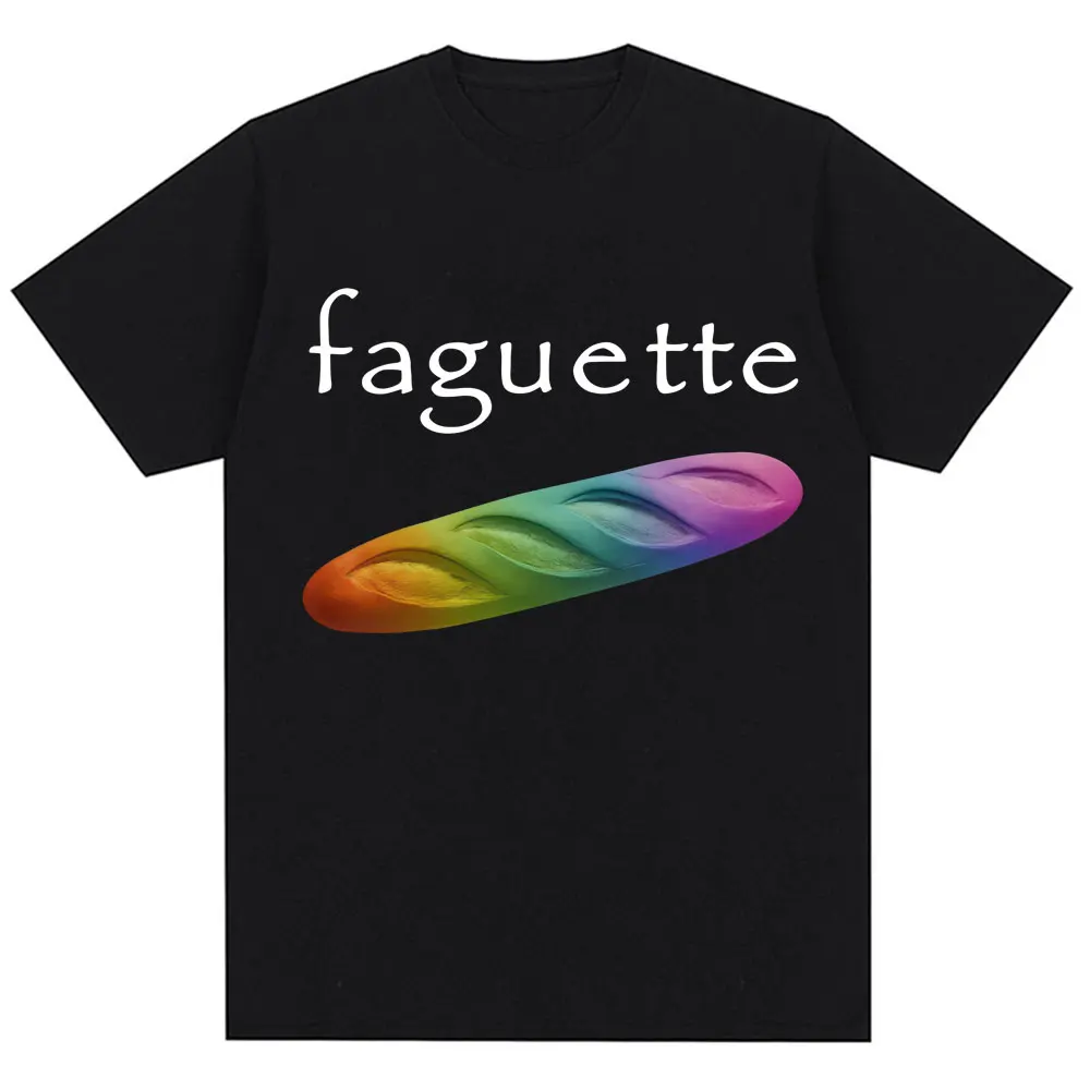 

Funny Rainbow Baguette Meme Graphic T Shirts Creativity Humor O-Neck T-shirt Fashion Men Women Oversized Cotton Casual T Shirt