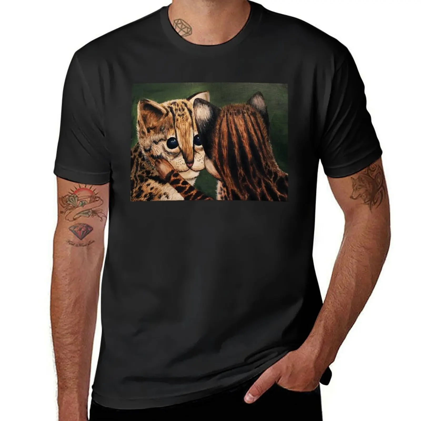 Ocelots T-shirt plus sizes tees animal prinfor boys mens vintage t shirts