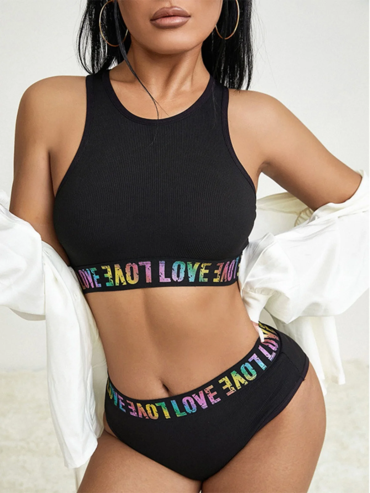 

Women's Sexy Pure Desire Sports Underwear Set Comfortable Breathable ort Sve round Ne Tank Top And ort orts