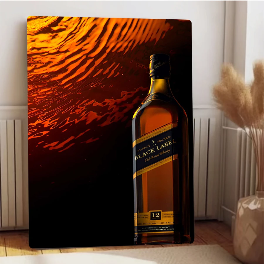 ملصق معدني بتصميم مميز من جوني ووكر باللون الأسود لعمر 12 عامًا #4