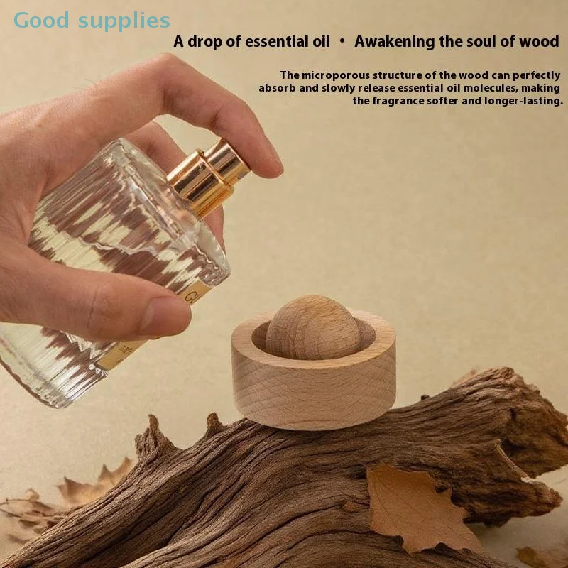 1Pcs Wooden Essential Oil Diffuser Spherical Design Natural Fragrance Dispersion for Bedroom Decor Room Fragrance