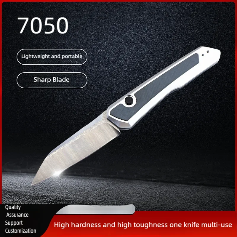 Cuchillo plegable, mango de material D2 de aleación de aluminio, cuchillo de supervivencia al aire libre portátil y de moda, cuchillo portátil para exteriores