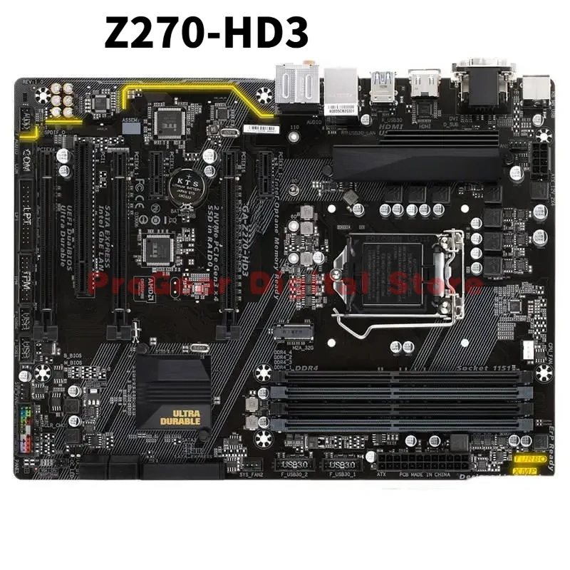 

Used for GIGABYTE Z270-HD3 LGA 1151 ATX DDR4 Motherboard Supports 6th/7th Gen Intel i7/i5/i3/Pentium/Celeron CPU