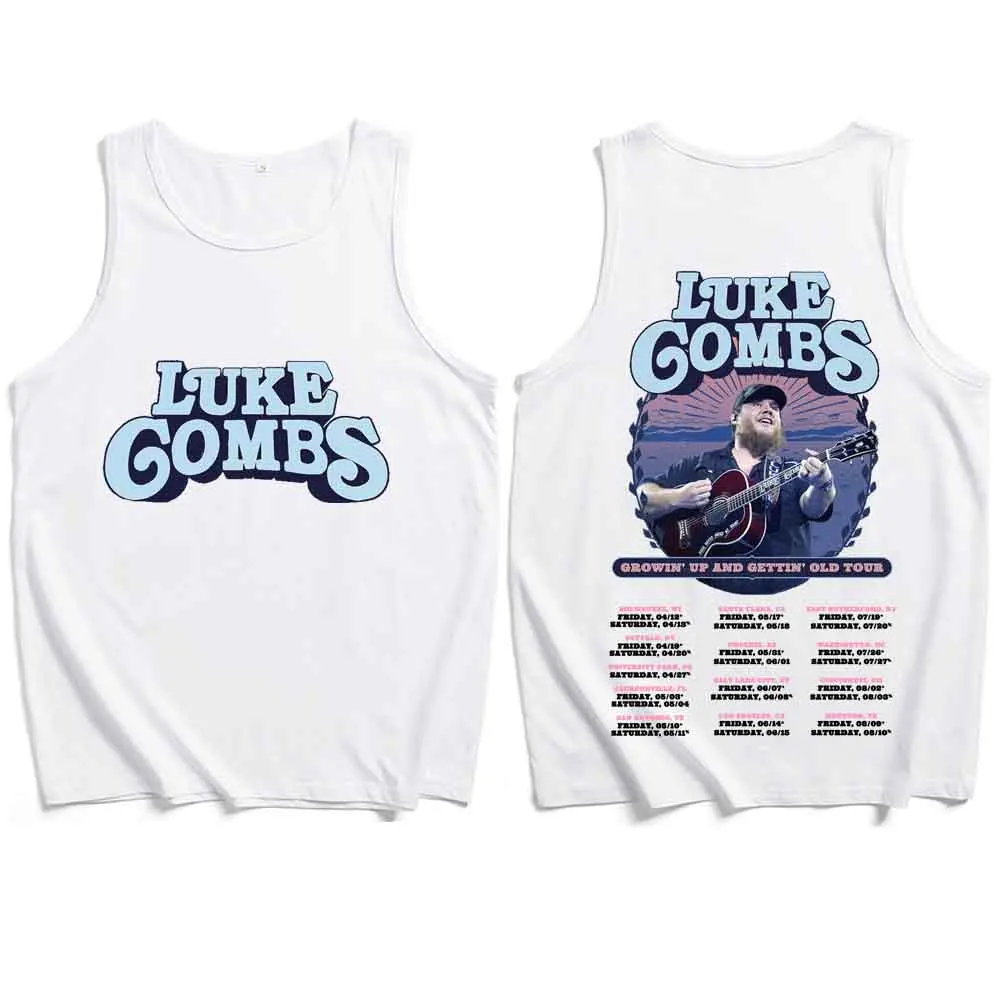 Luke Combs Tour 2024 Tank Tops Vest T-Shirt Unisex T-shirt Sleeveless Summer Casual Regular Printing