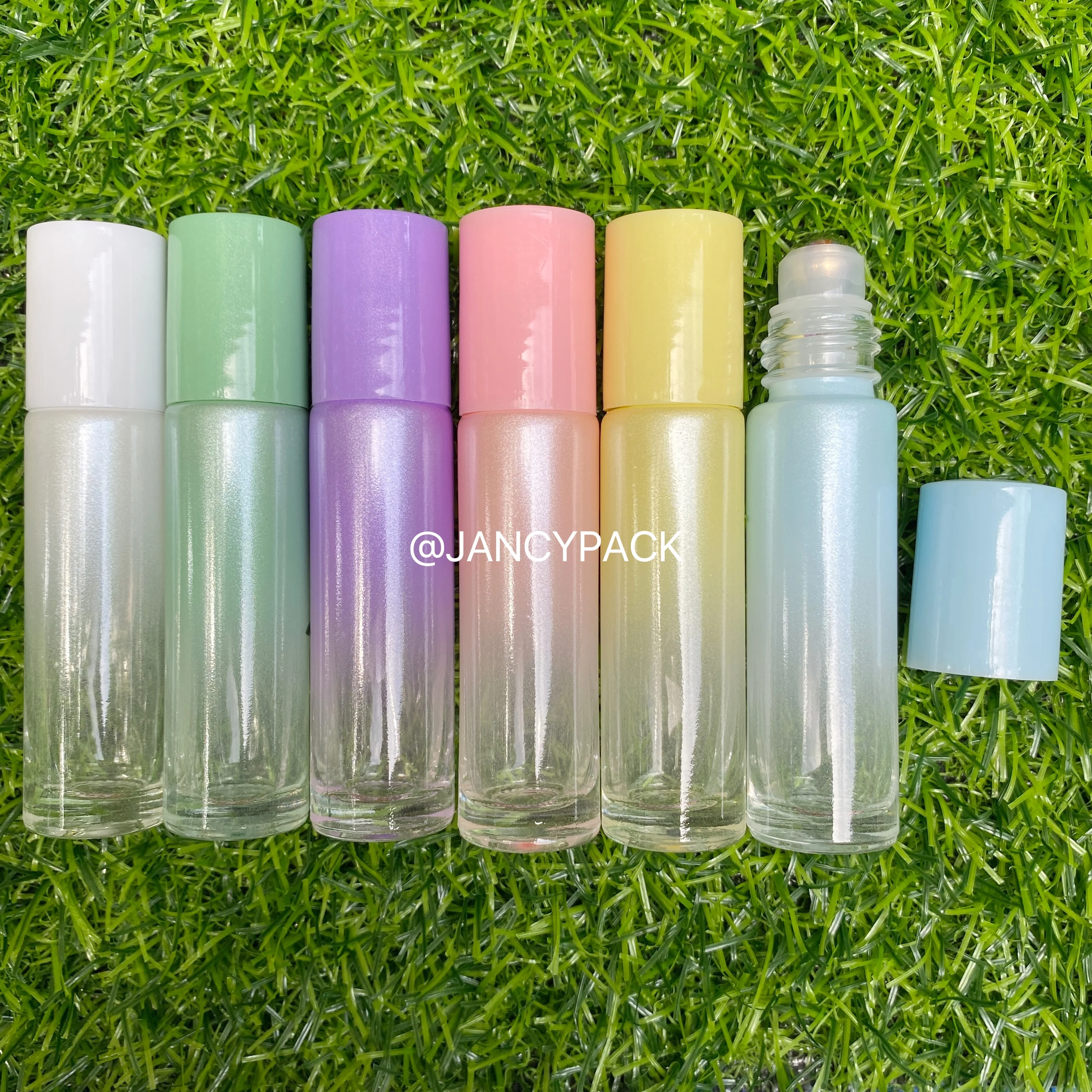 Hot sale 5ml10ml Gradient Glass  Colorful Thick Glass Roll On Bottle Refillable Essential Oils Vials Custom Logo Perfume Bottle