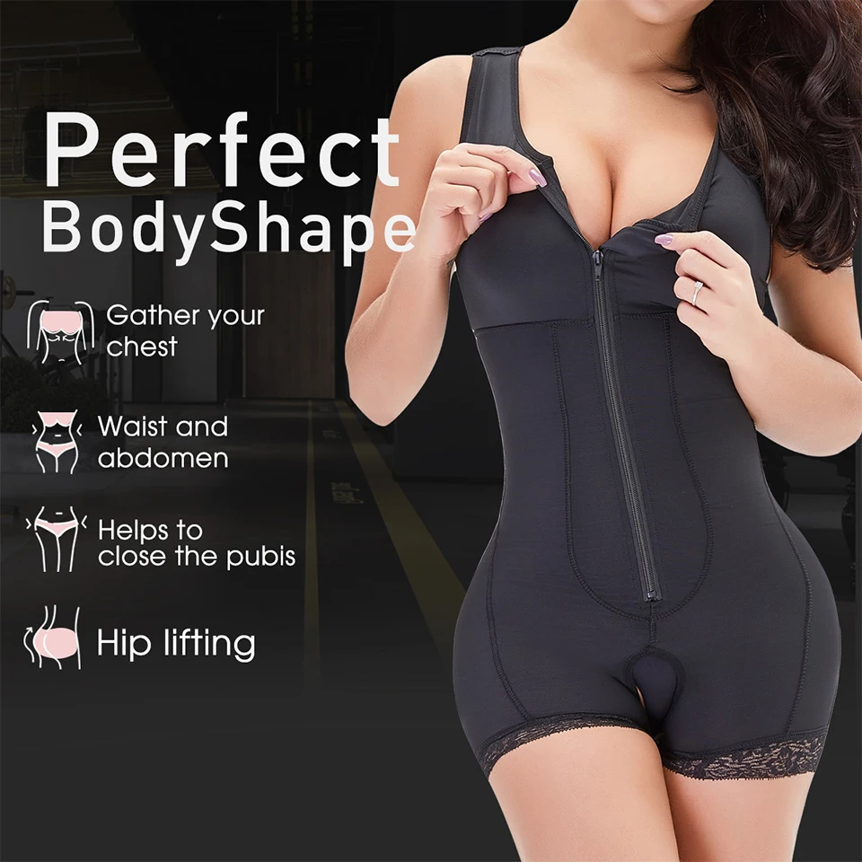 Becirzet Shaperwear Bodysuit Damen Körperformer Playsuits Schlankmachende Unterwäsche Übergröße Taillenkontrolle Hüftlift – Detail 4