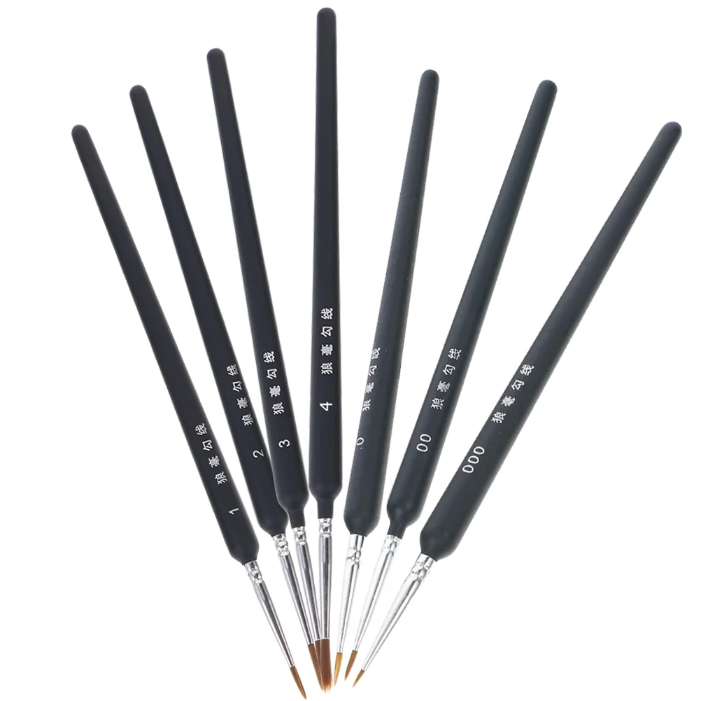 

7 Pcs Langhao Hook Line Pen Detail Paint Brush Nail Manicure Kit Watercolor Paintbrushes Painting Oil Set