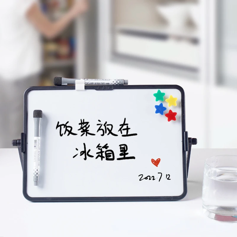 Quadro branco magnético de dupla face tamanho a4, andaime de mesa, apagável, grafite infantil, 30.5x21.5cm