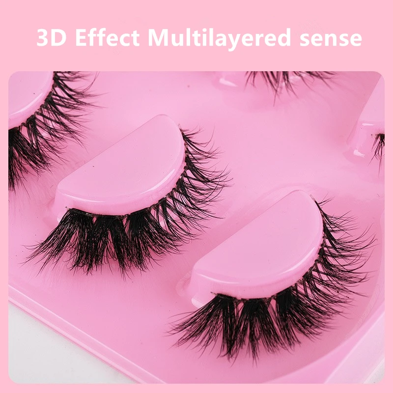 Miękkie, nieprzywierające, długie, naturalne, symulacja 3D, krzyżowane, wielokrotnego użytku sztuczne rzęsy, łatwe do zdejmowania, mocno przylegające dla wygodnego noszenia.