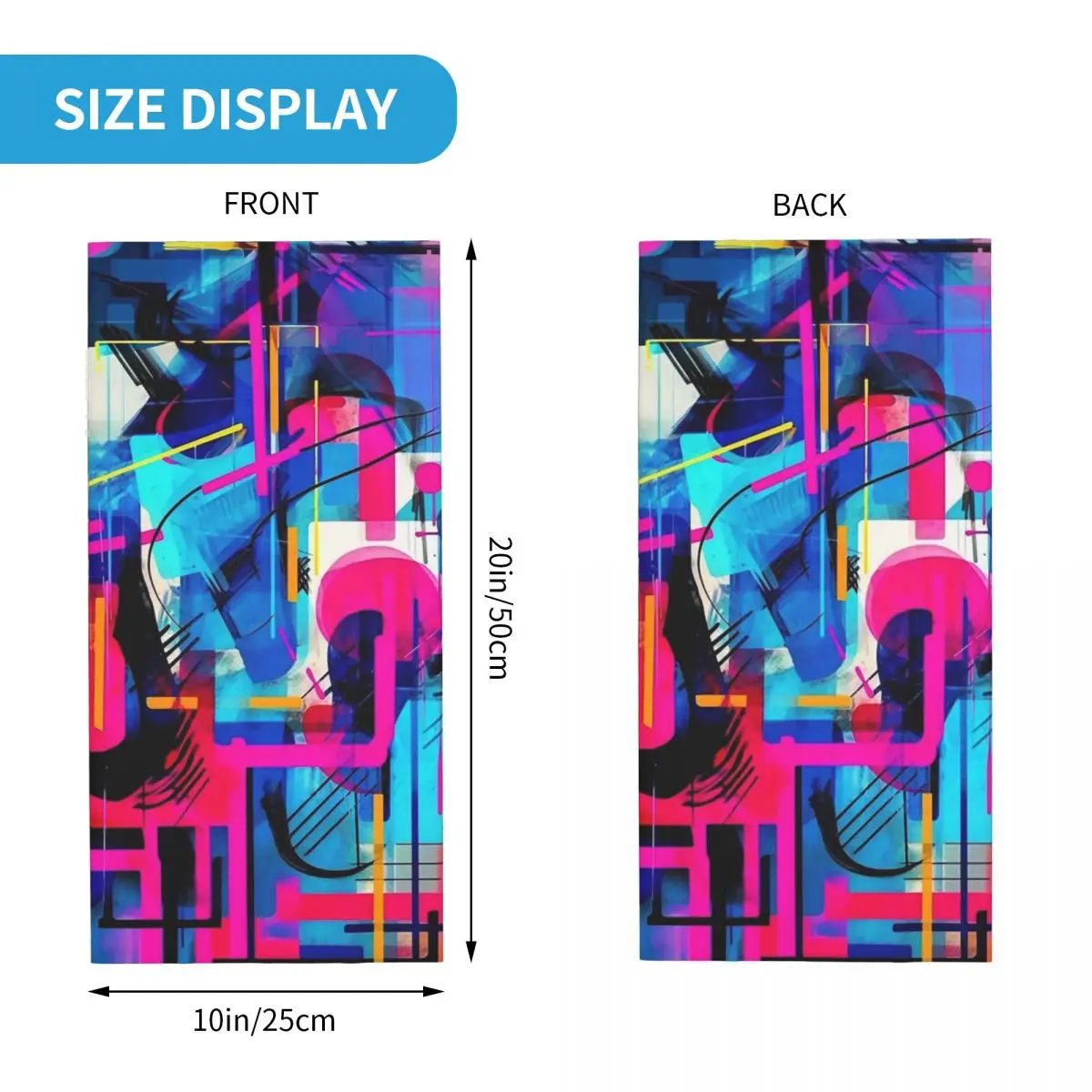 مشرق الكتابة على الجدران هندسية باندانا غطاء الرقبة المطبوعة التفاف وشاح قناع الوجه متعدد الوظائف للرجال النساء الكبار #2