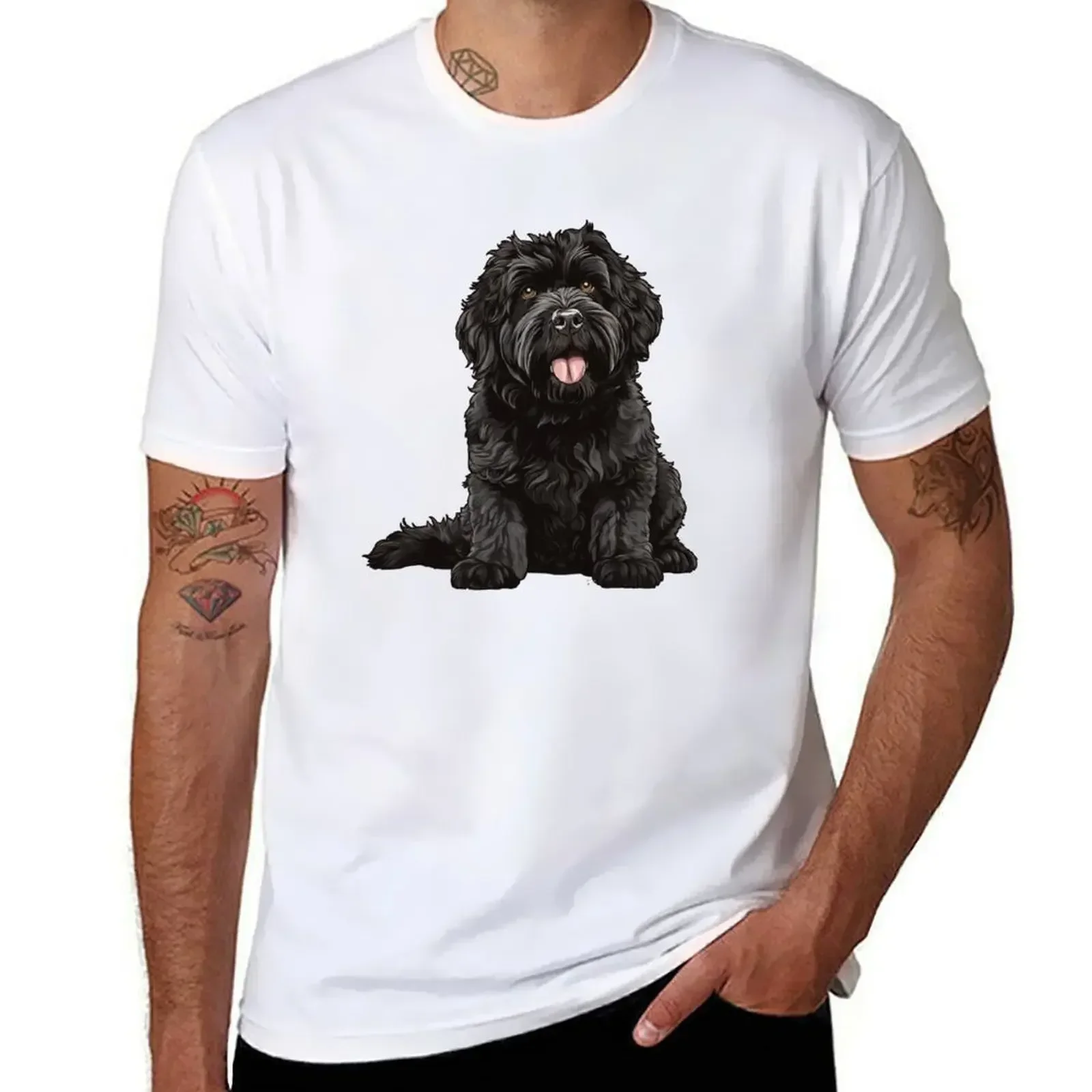 

New summer clothes sublime tshirts for men Bouvier des Flandres Dog Illustration T-shirt men clothing oversized t shirt harajuku