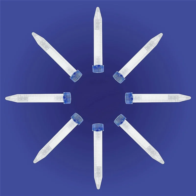 Tubos de centrífuga cónicos Gfc-Scientific de 15 ml, [paquete de 50] Tubo de ensayo de plástico con tapas de rosca, tubos de ensayo estériles de 15 ml con tapas