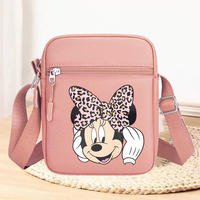 Disney Mickey Mouse Women's Crossbody Bag Anime Minnie Printed Figures Oxford Shoulder Handbags Phone Simple Shopper Purse Bag