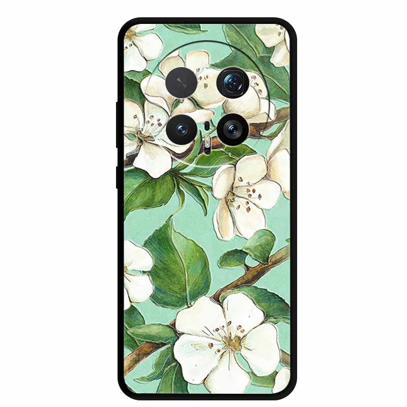 6.71" For Honor Magic8 Pro 5G Case 3D Emboss Relief Flower Black Silicone Soft Back Cover Case For Honor Magic 8 Pro Case Shells view 6