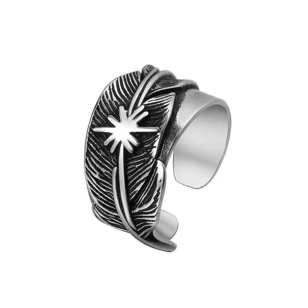 1pcs Hot Selling Fashionable And Creative open-end ring, Retro Trendy men's Domineering Personality Ring Single Punk Ring