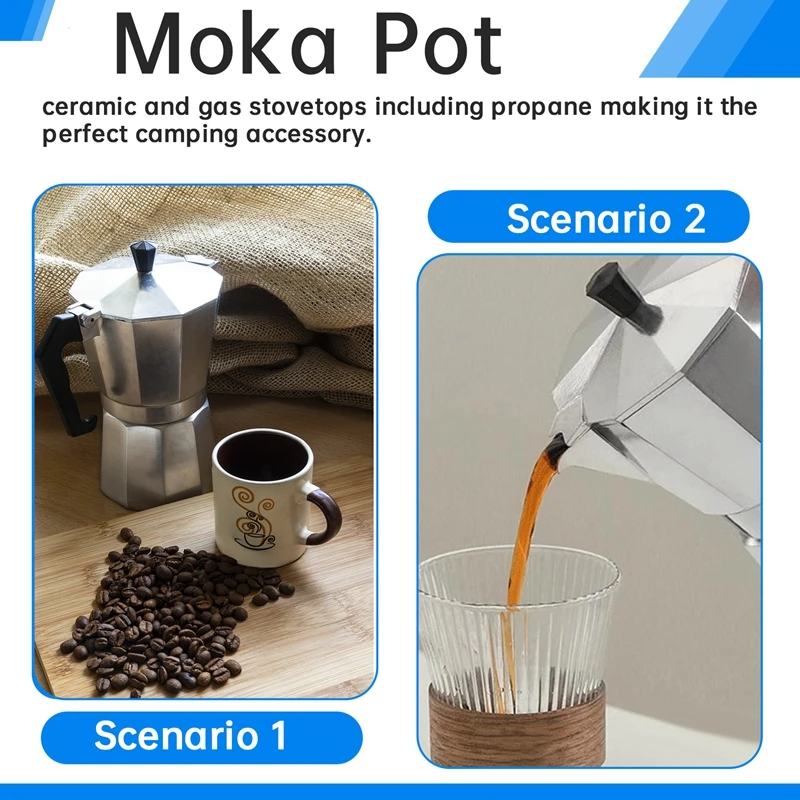 موكا بوت موكا وعاء ماكينة القهوة الإيطالية اسبريسو الألومنيوم السخان صانع القهوة لاتيه موقد كلاسيكي اكسسوارات القهوة