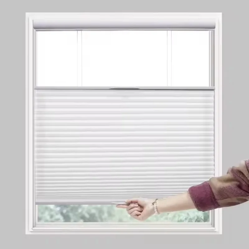 china factory wholesale cordless dirt-proof top down and bottom up child safety manual spring control honeycomb blinds for home