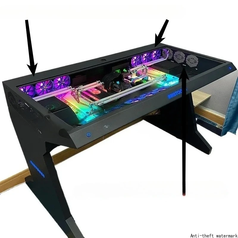 

2026 Hot SellingFully Transparent E-sports Table, Science Fiction Special-shaped Chassis, Integrated Cool Game Computer Table