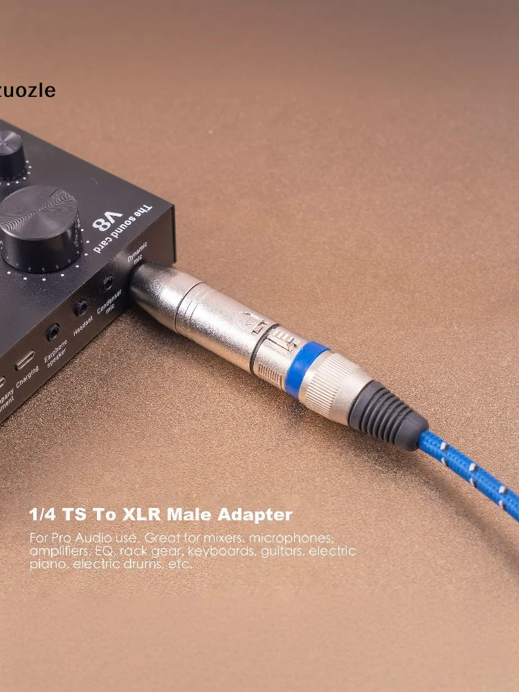 Zinc Alloy 1/4 Inch TRS To XLR Adapter 6.5mm Stereo 1/4 TRS Male To XLR 3Pin Female And Male Stereo Balanced Sound Connector