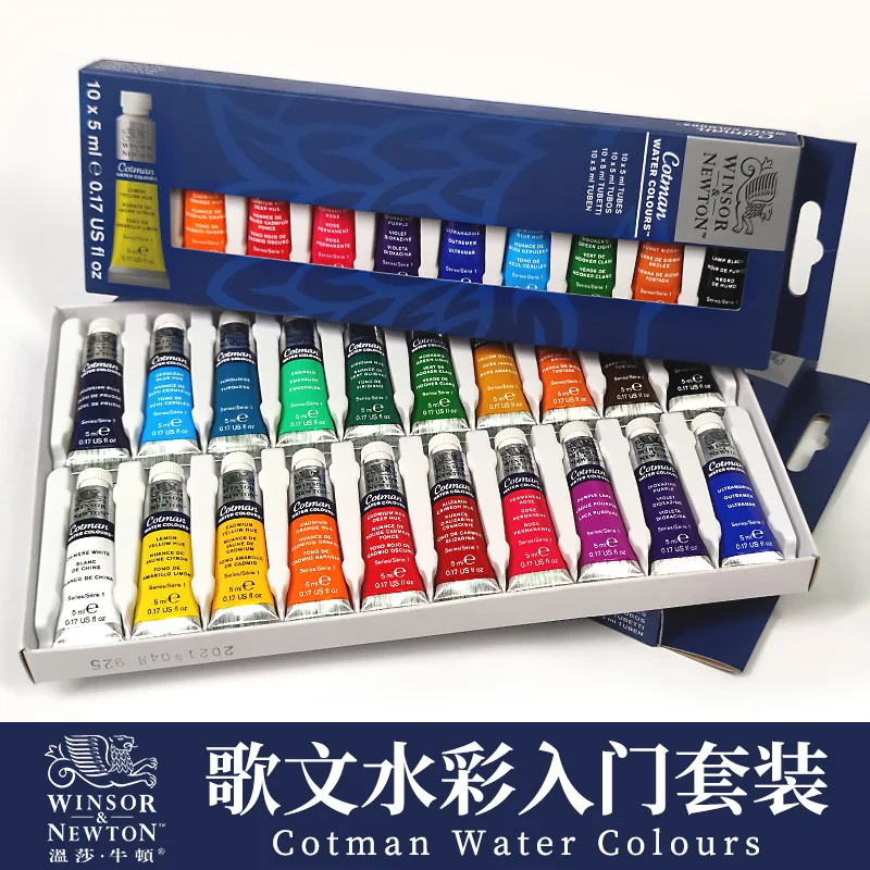 Watercolor Paint Set 10 and 20 Colors 5ml Tubes Beginner Starter Kit with Portable Case for Students Hobby Painters Sketching