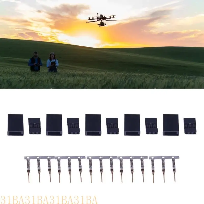 

652F For Futaba Servo Receiver Connectors Plugs with Lock and Male Female Terminals Crimps Pin for Quadcopter Battery
