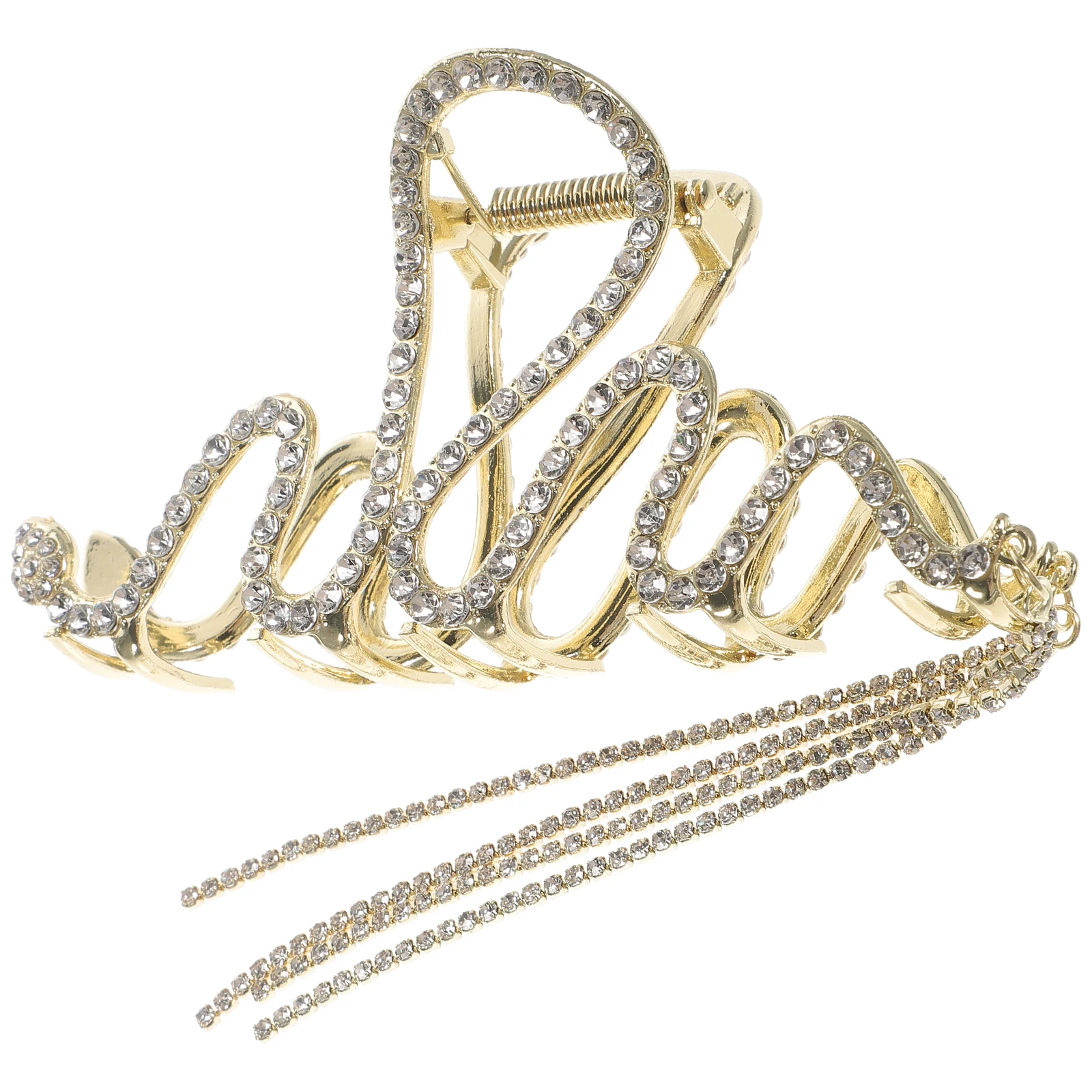 

Заколка для волос, аксессуары для густых волос, для женщин и девочек, для выпускного вечера, свадьбы, вечеринки, повседневные заколки для челюстей, кисточка со стразами