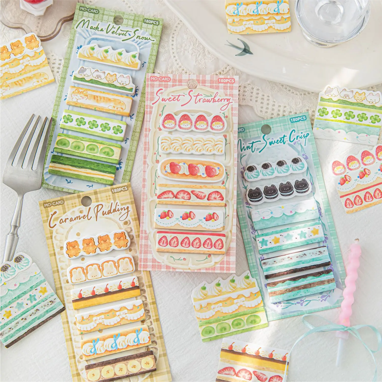 180pcs/lot Memo Pads Material Paper Dingding Cake Shop Junk Journal Scrapbooking Cards Retro Background Decoration Paper